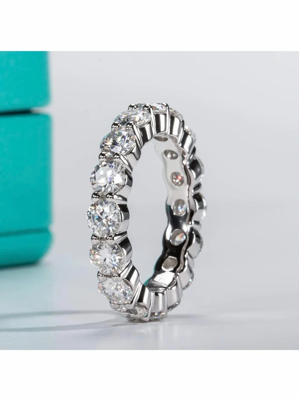 Anu Club Moissanite Eternity Ring (Sterling Silver Band)
